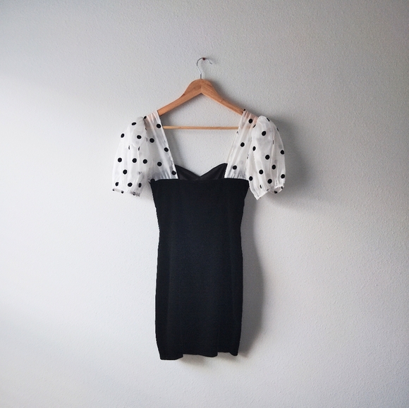 Nordstrom Lush BabyDoll Polka Dot Dress - Picture 2 of 5